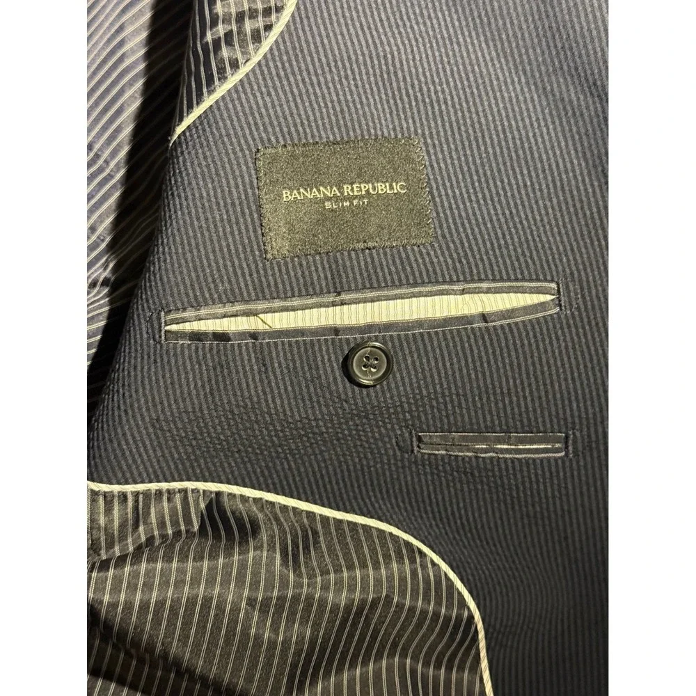 Banana Republic Slim Fit Navy Jacket Marzotto Wool Silk Blazer 42R S/677359-00